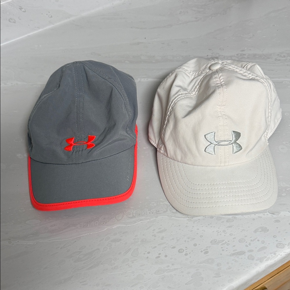 Under Armour Gray and Cream Caps with Logo